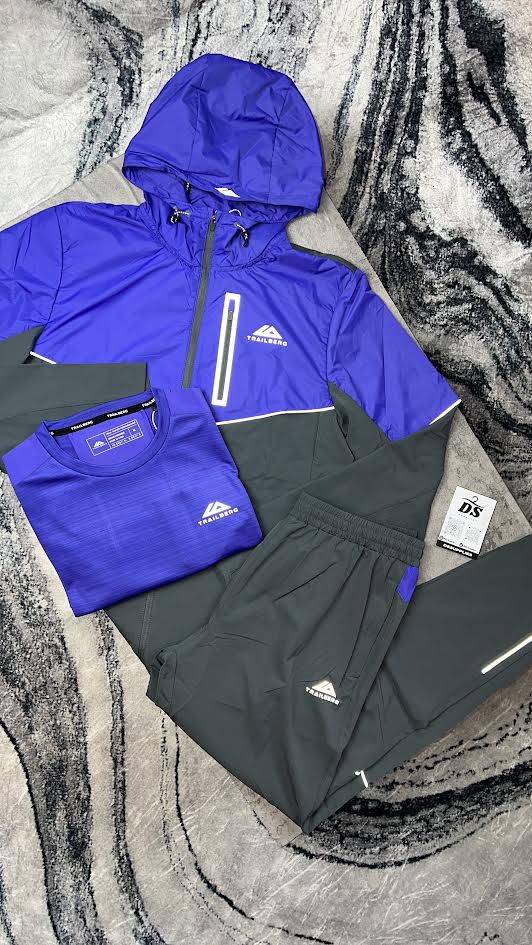 Trailberg Vertigo 3 Piece Tracksuit-Grey/Purple