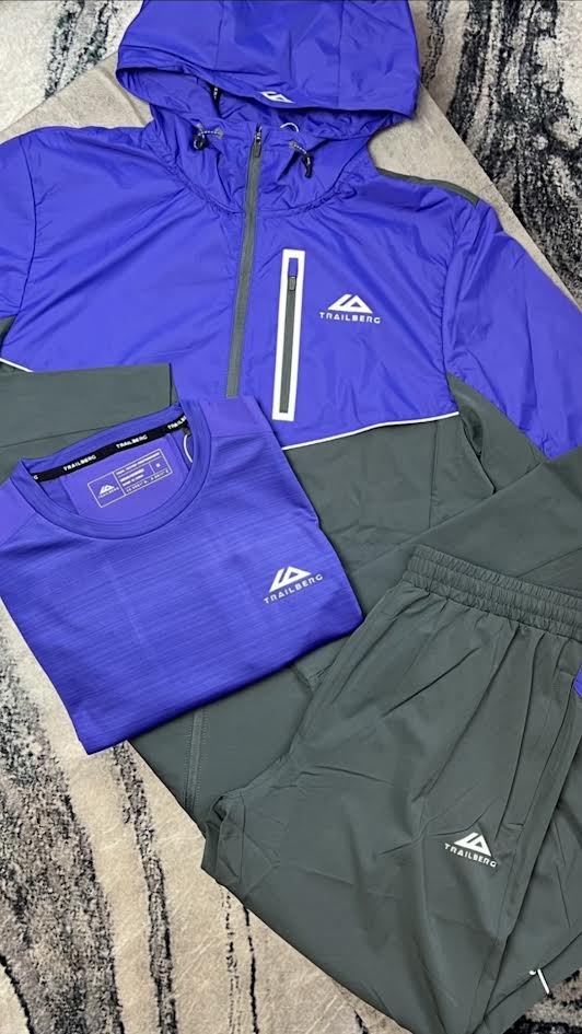 Trailberg Vertigo 3 Piece Tracksuit-Grey/Purple