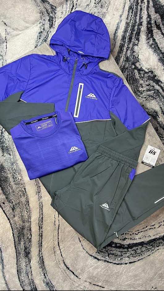 Trailberg Vertigo 3 Piece Tracksuit-Grey/Purple