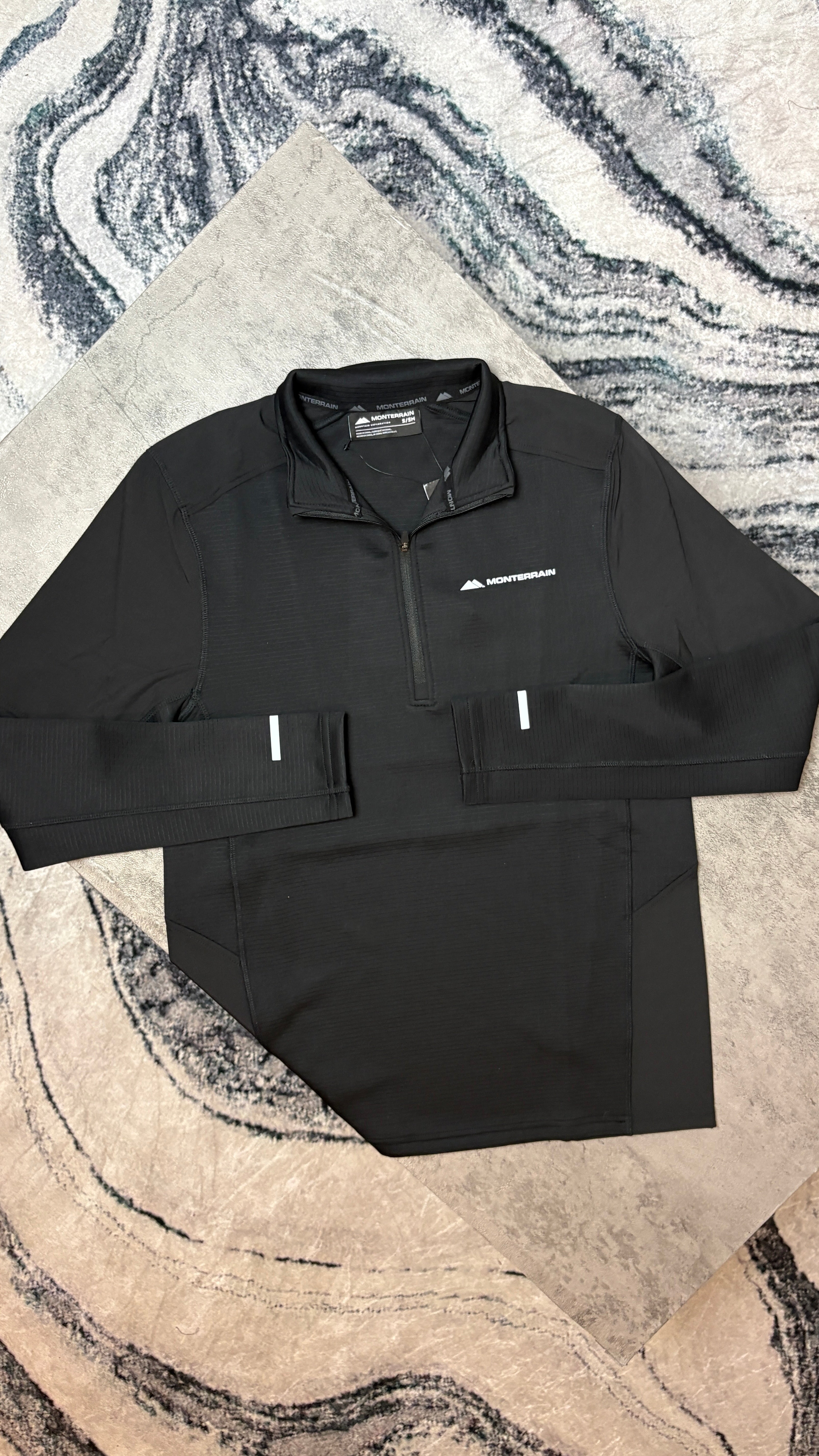 MONTERRAIN VINSON 2.0 TRACKSUIT QUATERZIP/PANTS - BLACK