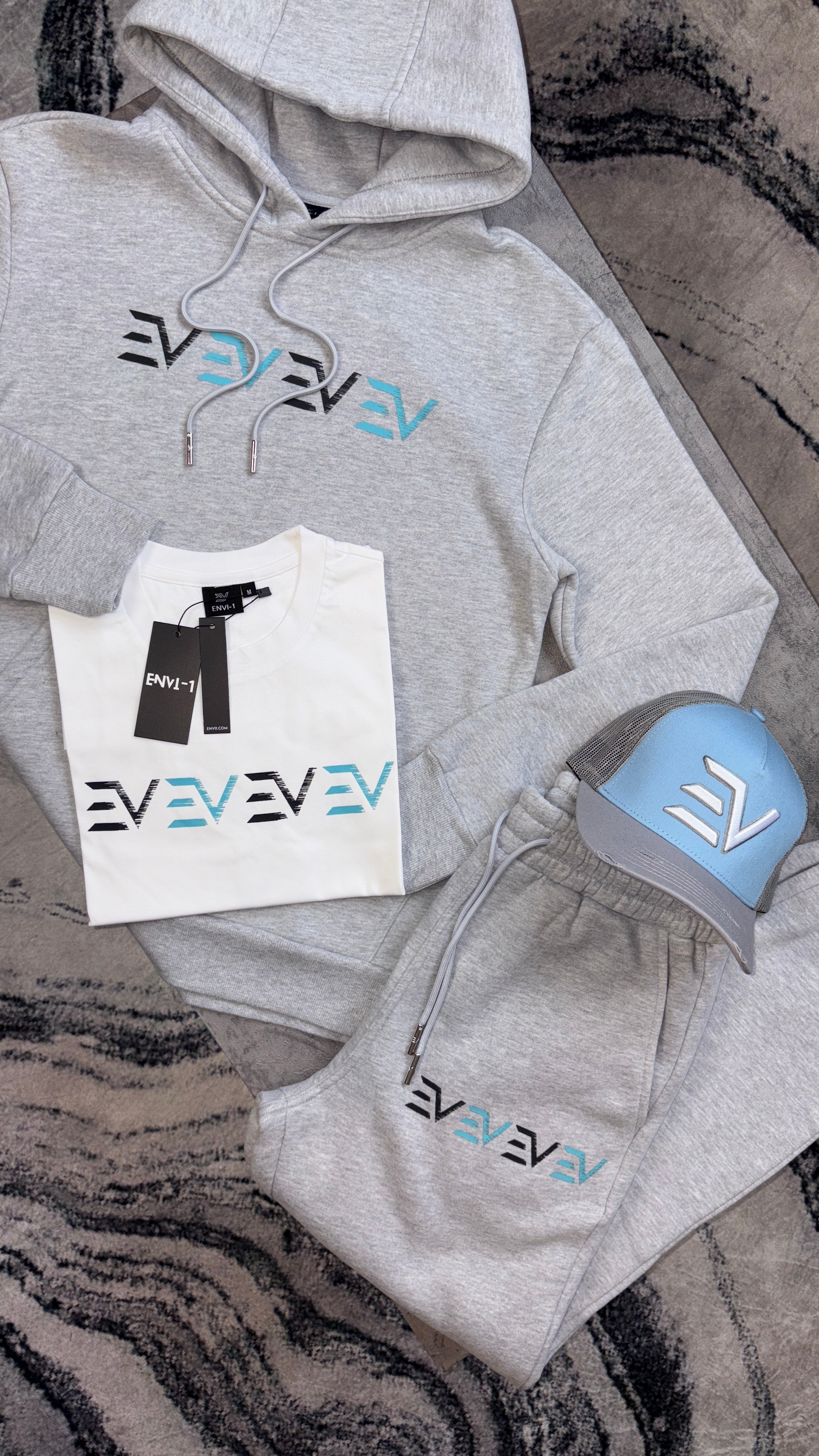 ENVI DIGITAL TRACKSUIT TRISET - GREY/BLUE/WHITE