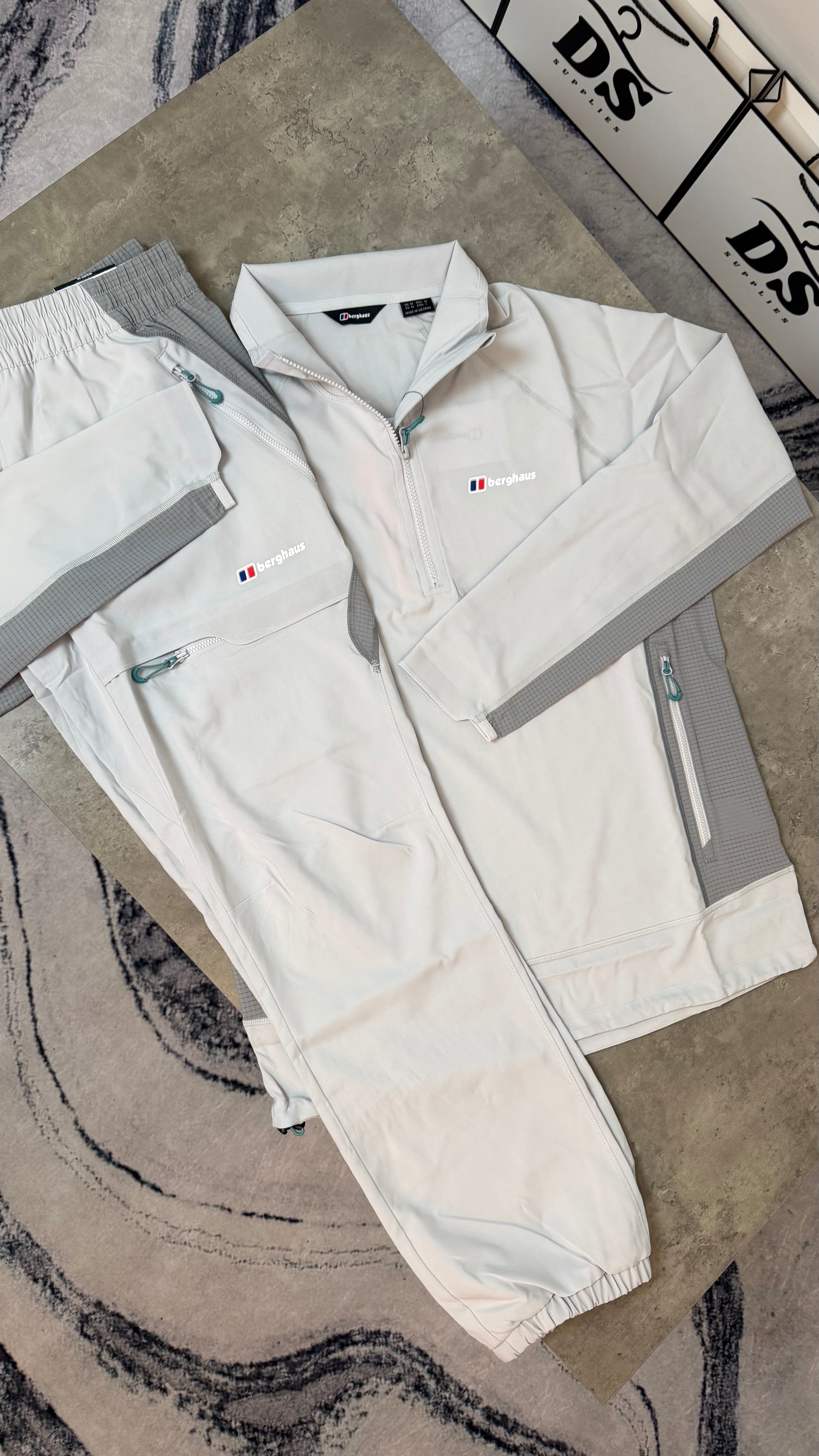 BERGHAUS WAVETREE QUATER-ZIP TRACKSUIT - LIGHT/DARK GREY