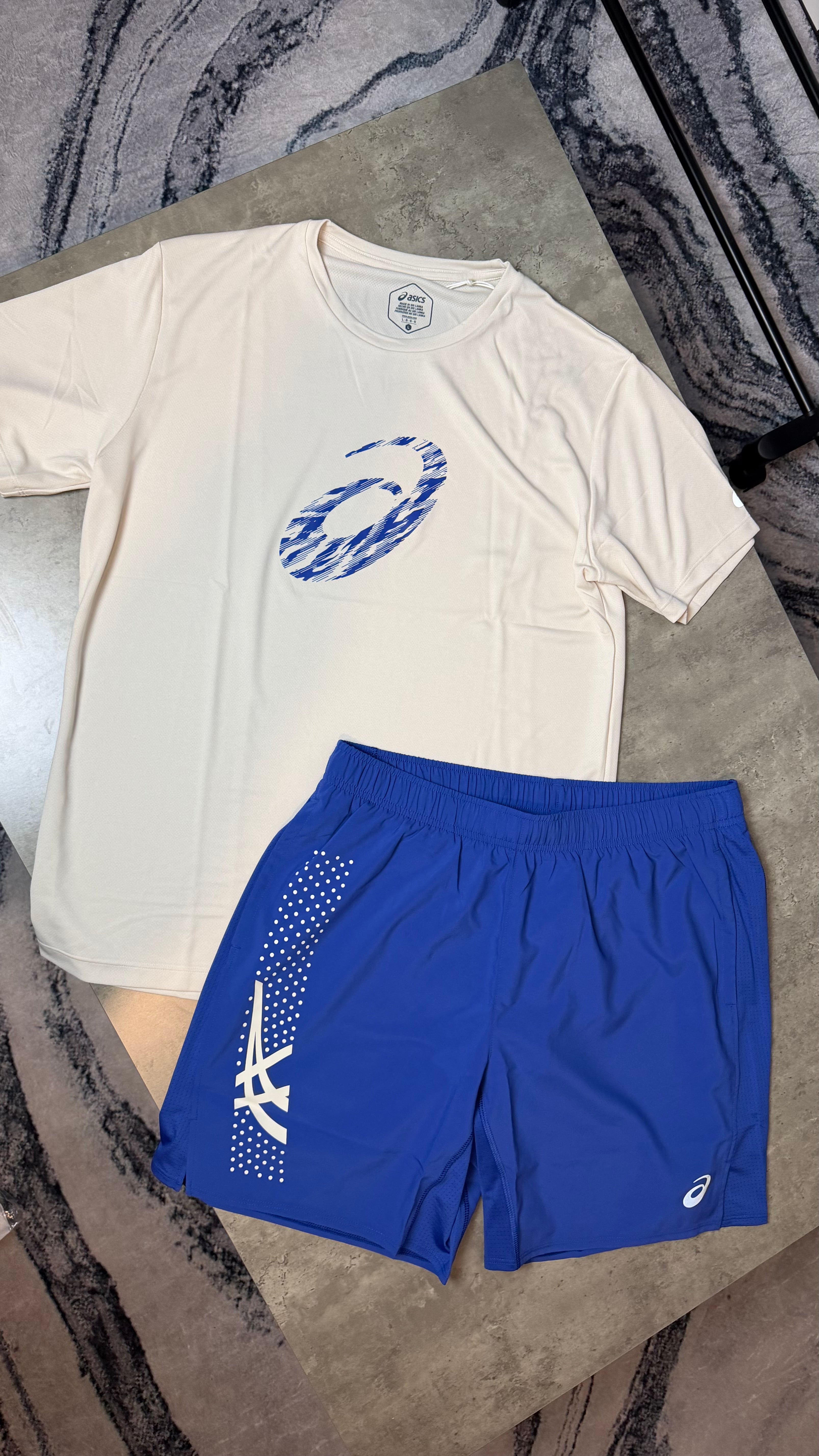 ASICS A LOGO TWINSET - WHITE/BLUE