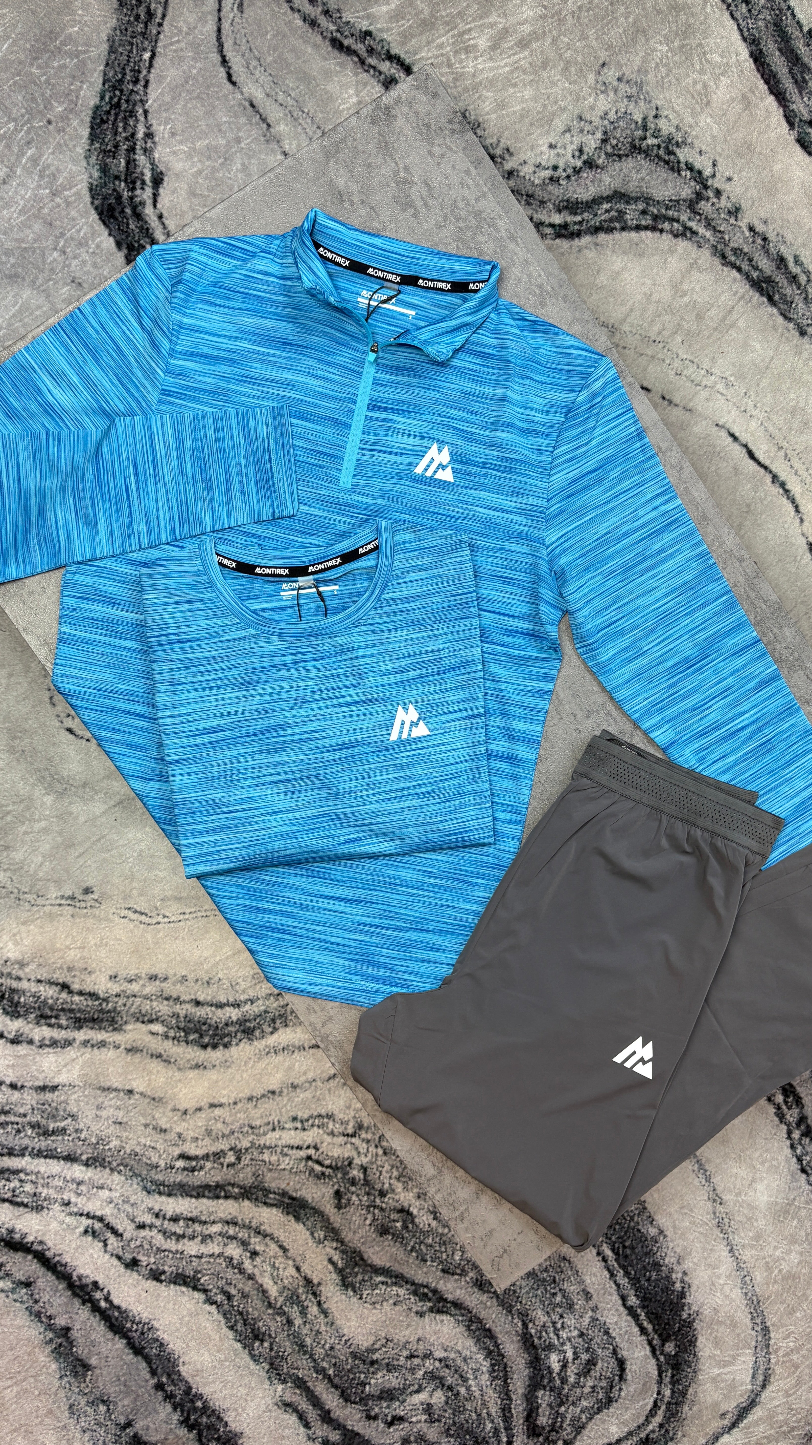 MONTIREX TRAIL TRISET QUATER ZIP TRACKSUIT - GREY/BLUE