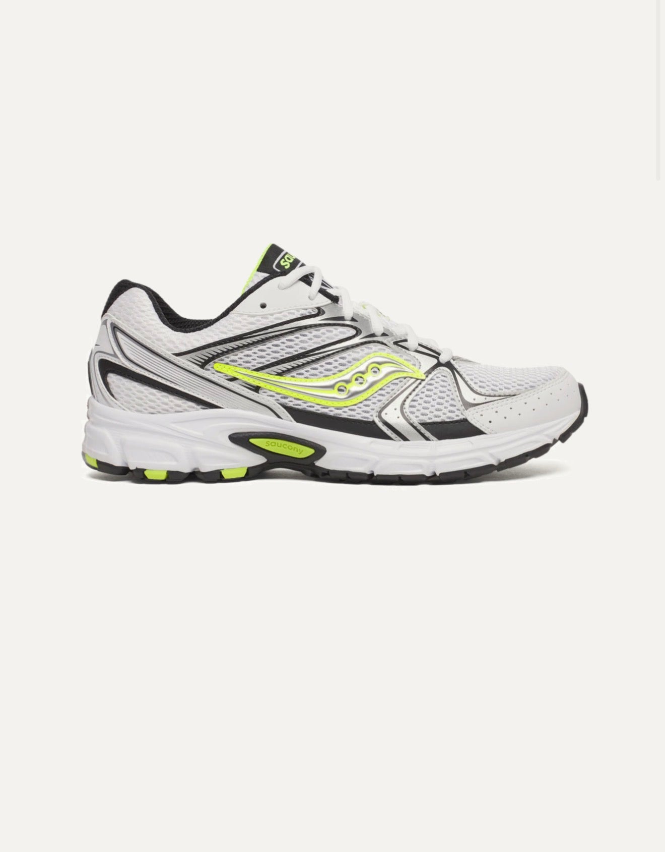 SAUCONY RIDE MILLENNIUM- WHITE/BLACK/NEON