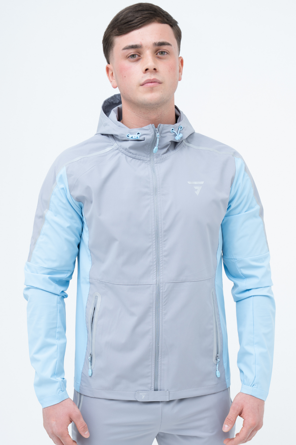 GRIID REFLECT TRISET TRACKSUIT/T-SHIRT - LIGHT GREY/SKY BLUE