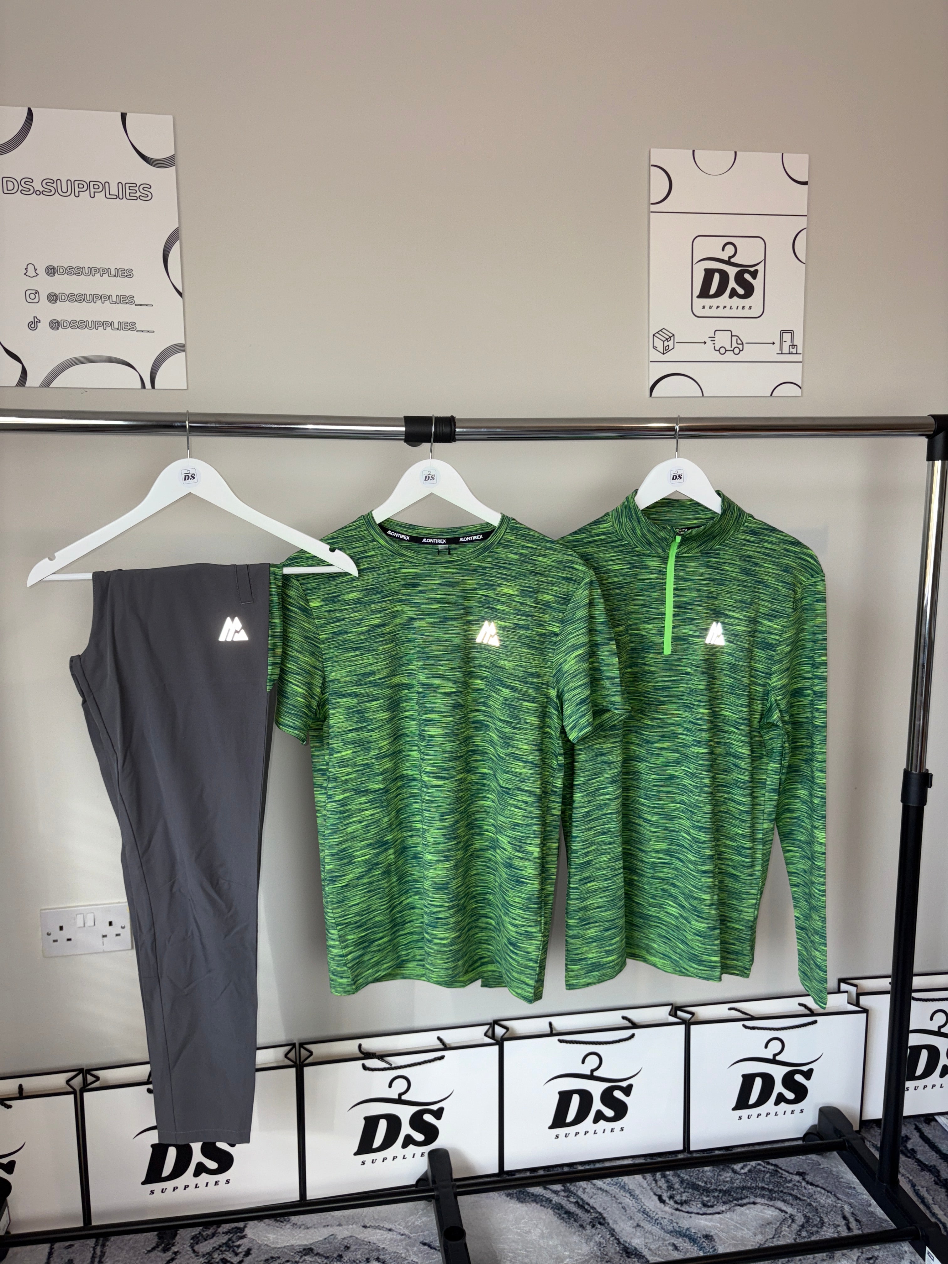 Montirex Trail Quater Zip Triset -‘Grey/Green’