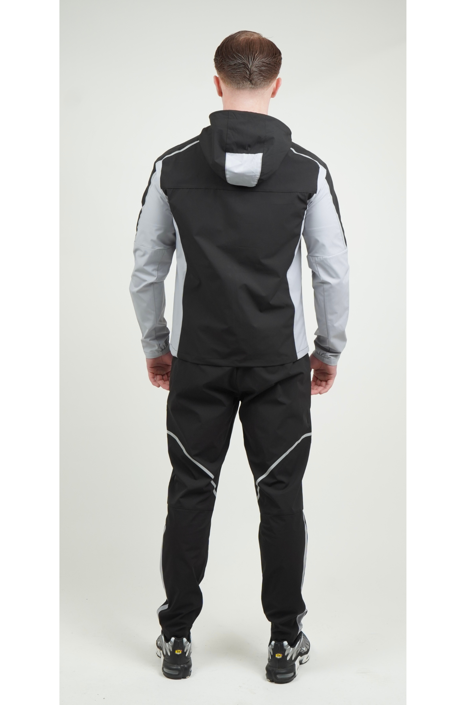 GRIID REFELCT TRISET TRACKSUIT/T-SHIRT - BLACK/LIGHT GREY
