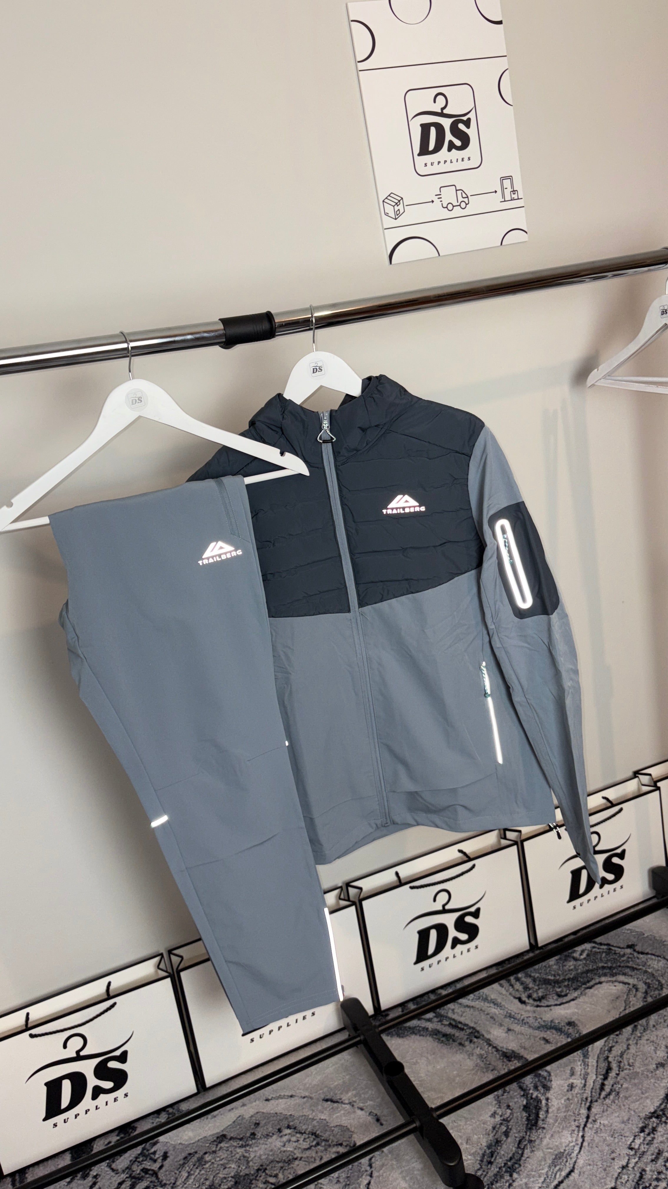 TRAILBERG RHINE TRACKSUIT - GREY/BLUE