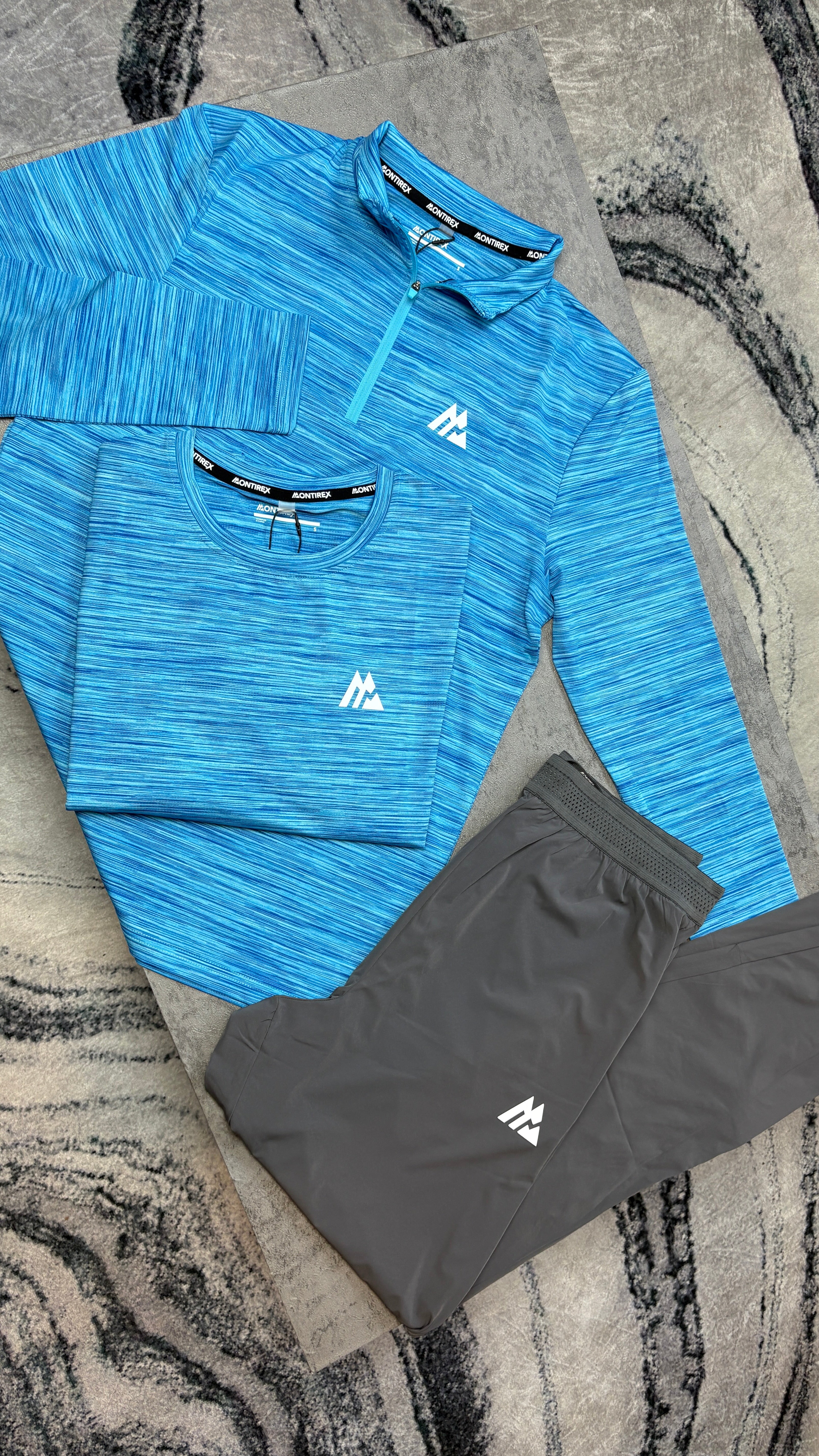 MONTIREX TRAIL TRISET QUATER ZIP TRACKSUIT - GREY/BLUE