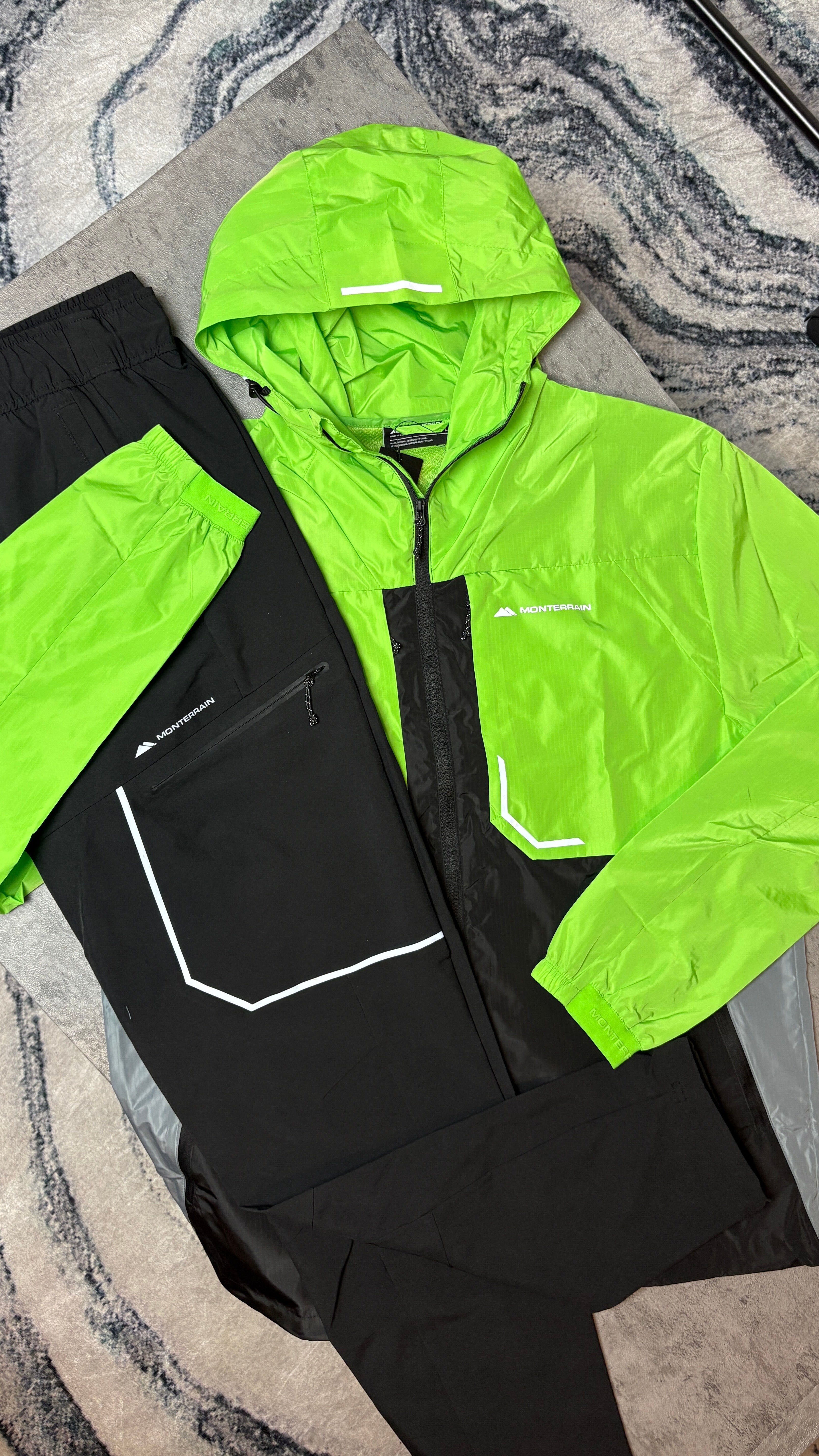 MONTERRAIN CHASE TRACKSUIT JACKET/PANT - BLACK/OG NEON