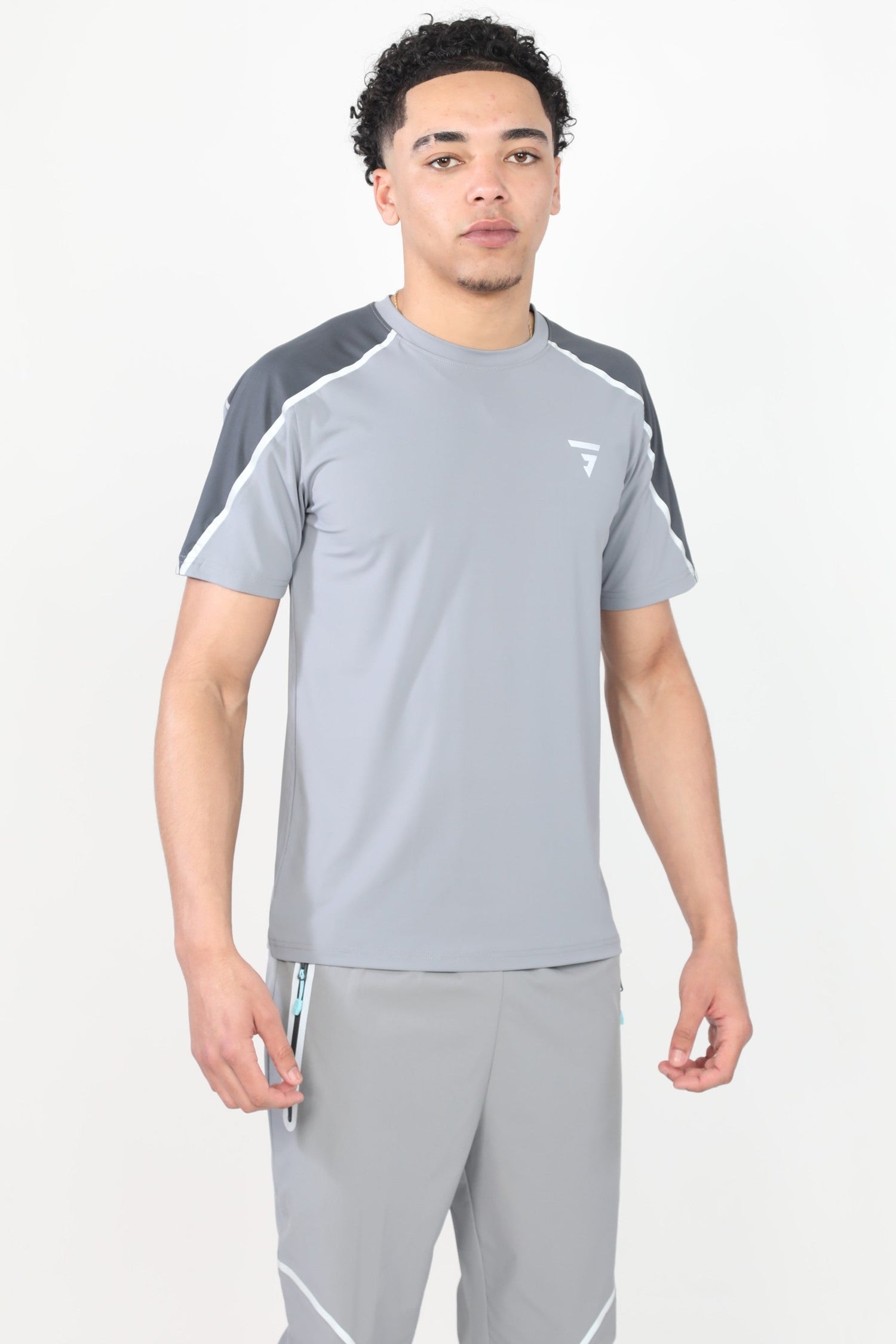 GRIID REFLECT T-SHIRT - LIGHT/DARK GREY