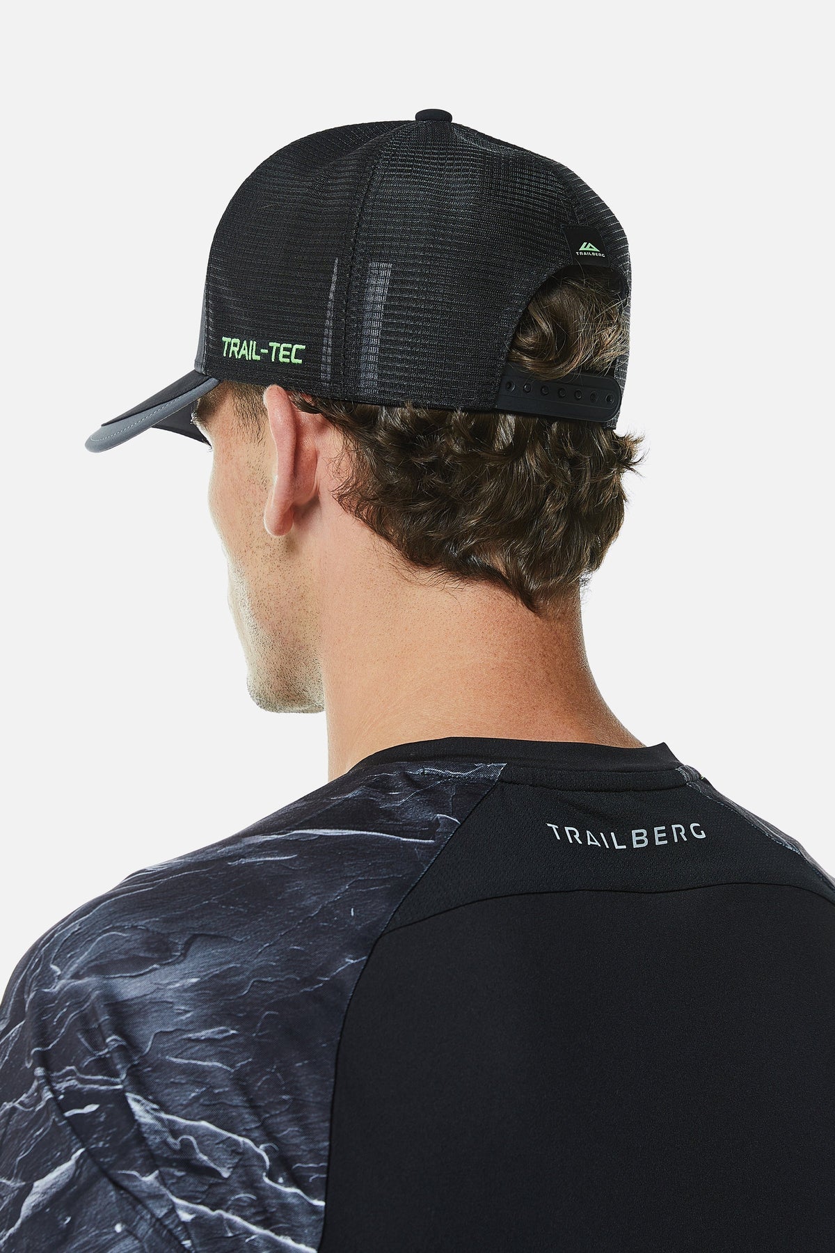 TRAILBERG VERTEX OBSIDIAN TRUCKER CAP - BLACK/GREY/NEON GREEN