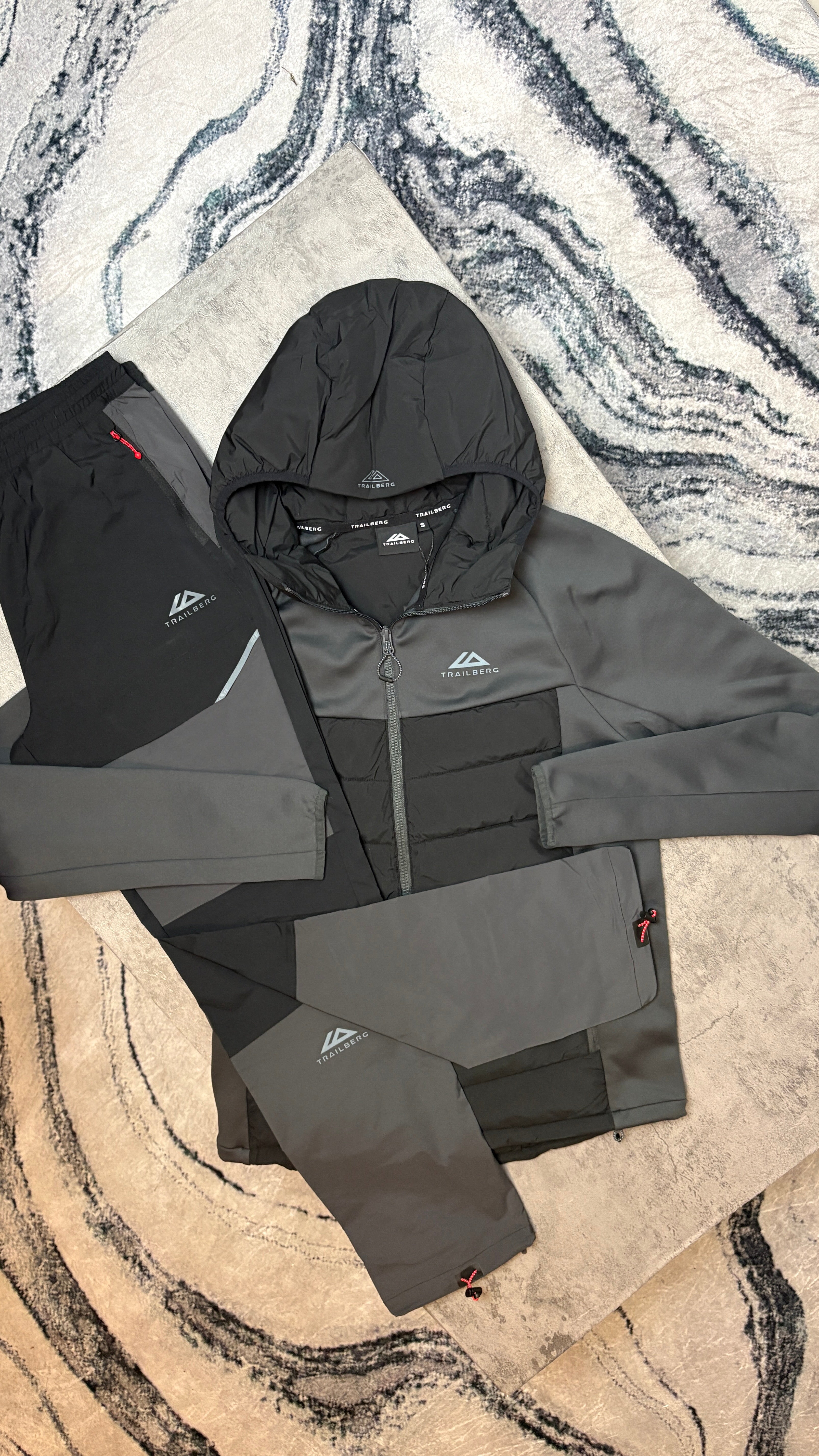 TRAILBERG RHINE 3.0 TRACKSUIT JACKET/PANTS - BLACK/GREY