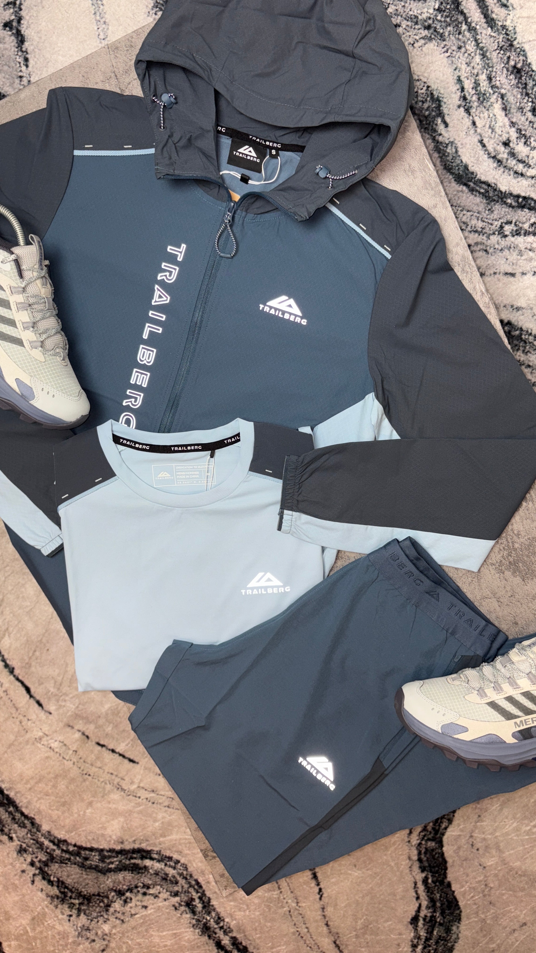 TRAILBERG TRIATHLON TRISET JACKET/PANT/TSHIRT-  ECLIPSE BLUE