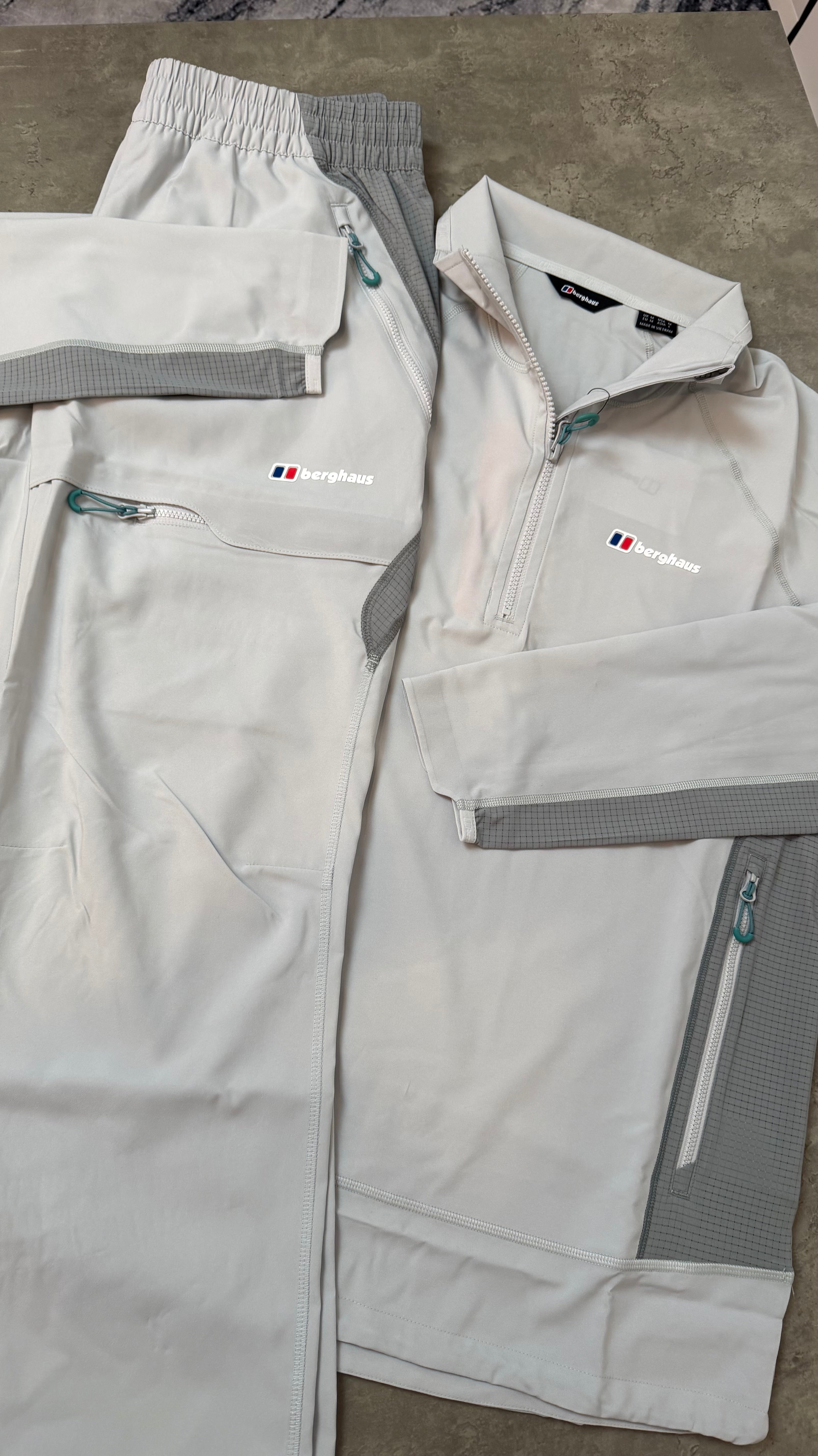 BERGHAUS WAVETREE QUATER-ZIP TRACKSUIT - LIGHT/DARK GREY