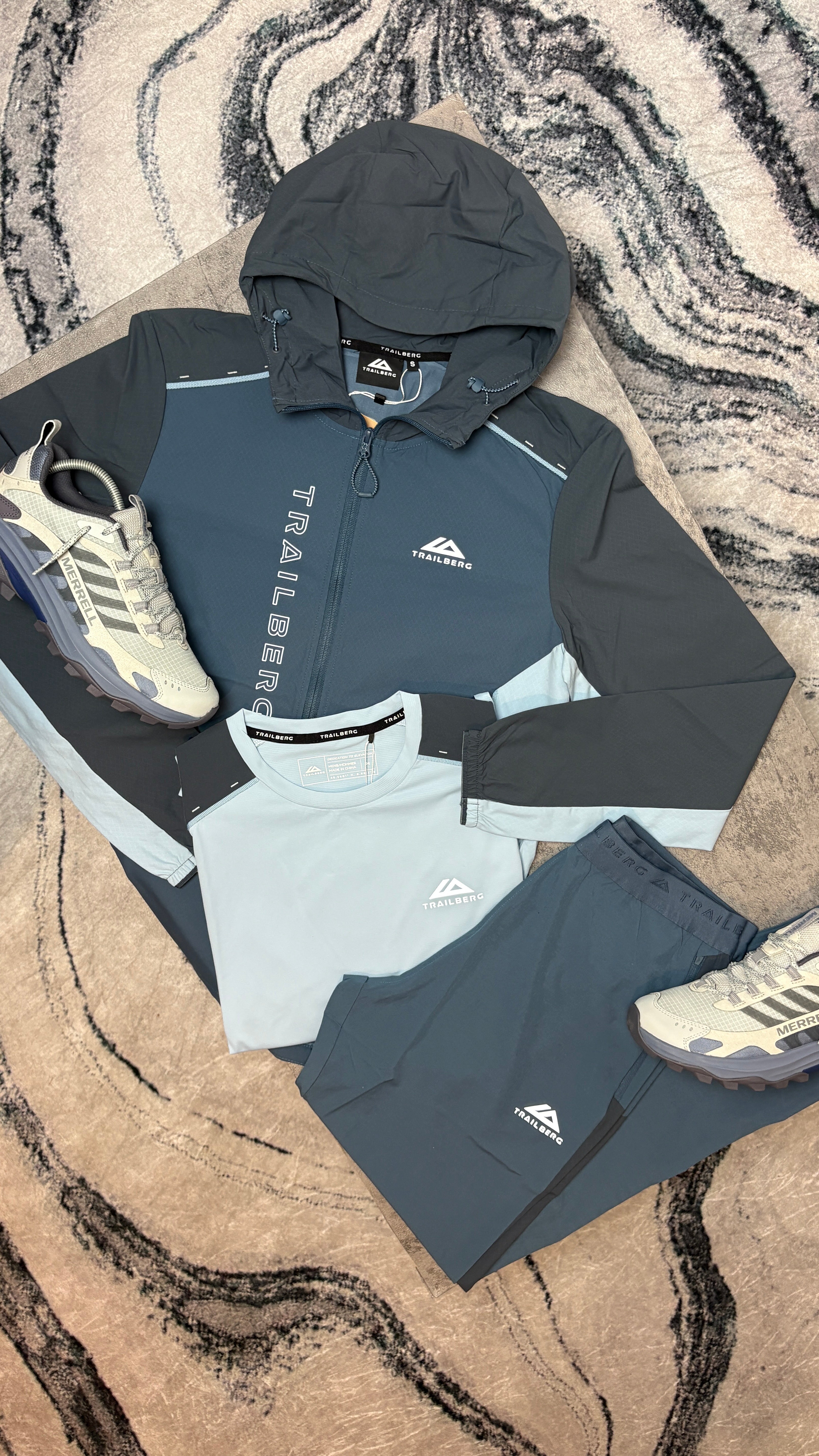 TRAILBERG TRIATHLON TRISET JACKET/PANT/TSHIRT-  ECLIPSE BLUE