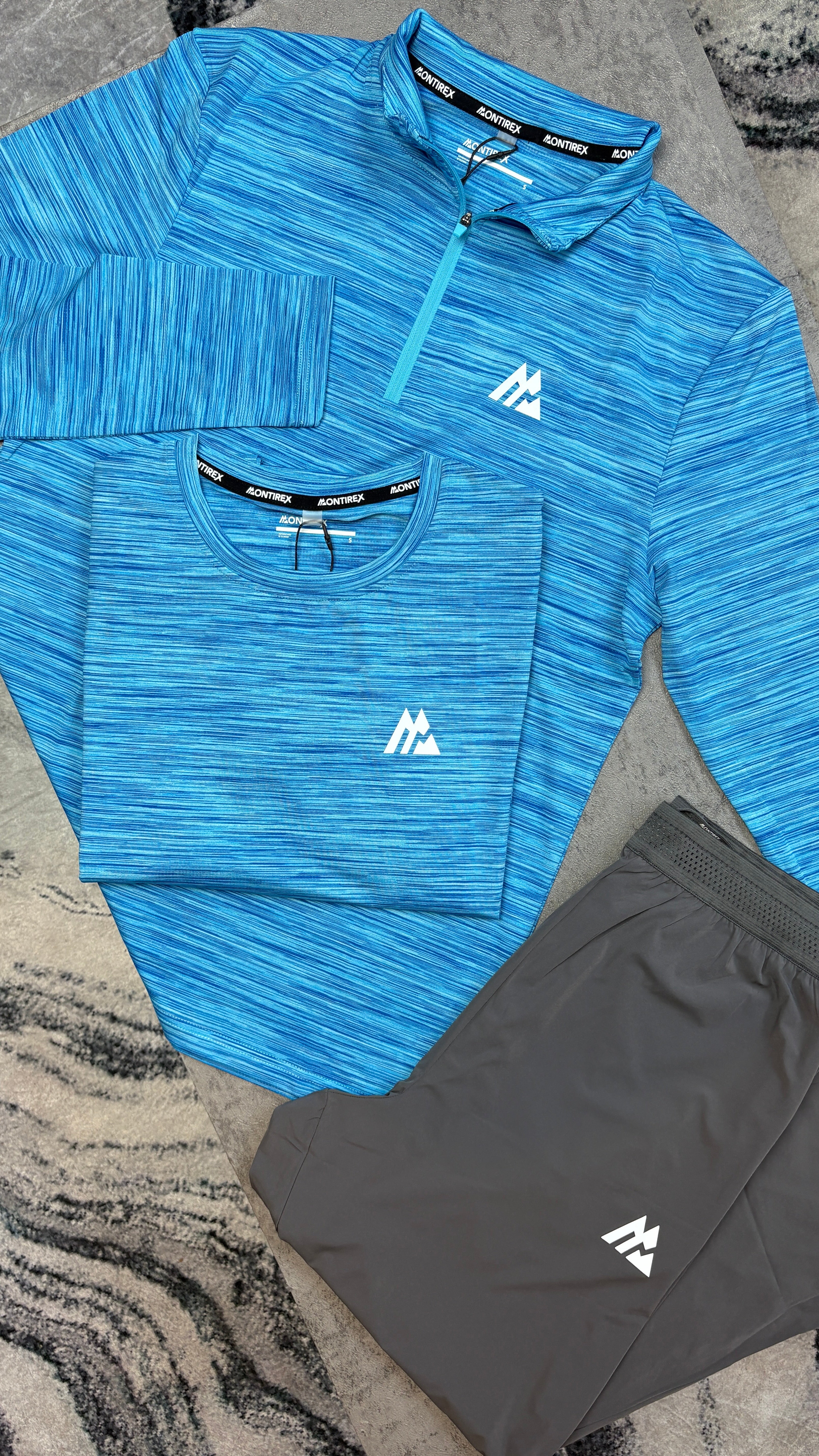 MONTIREX TRAIL TRISET QUATER ZIP TRACKSUIT - GREY/BLUE