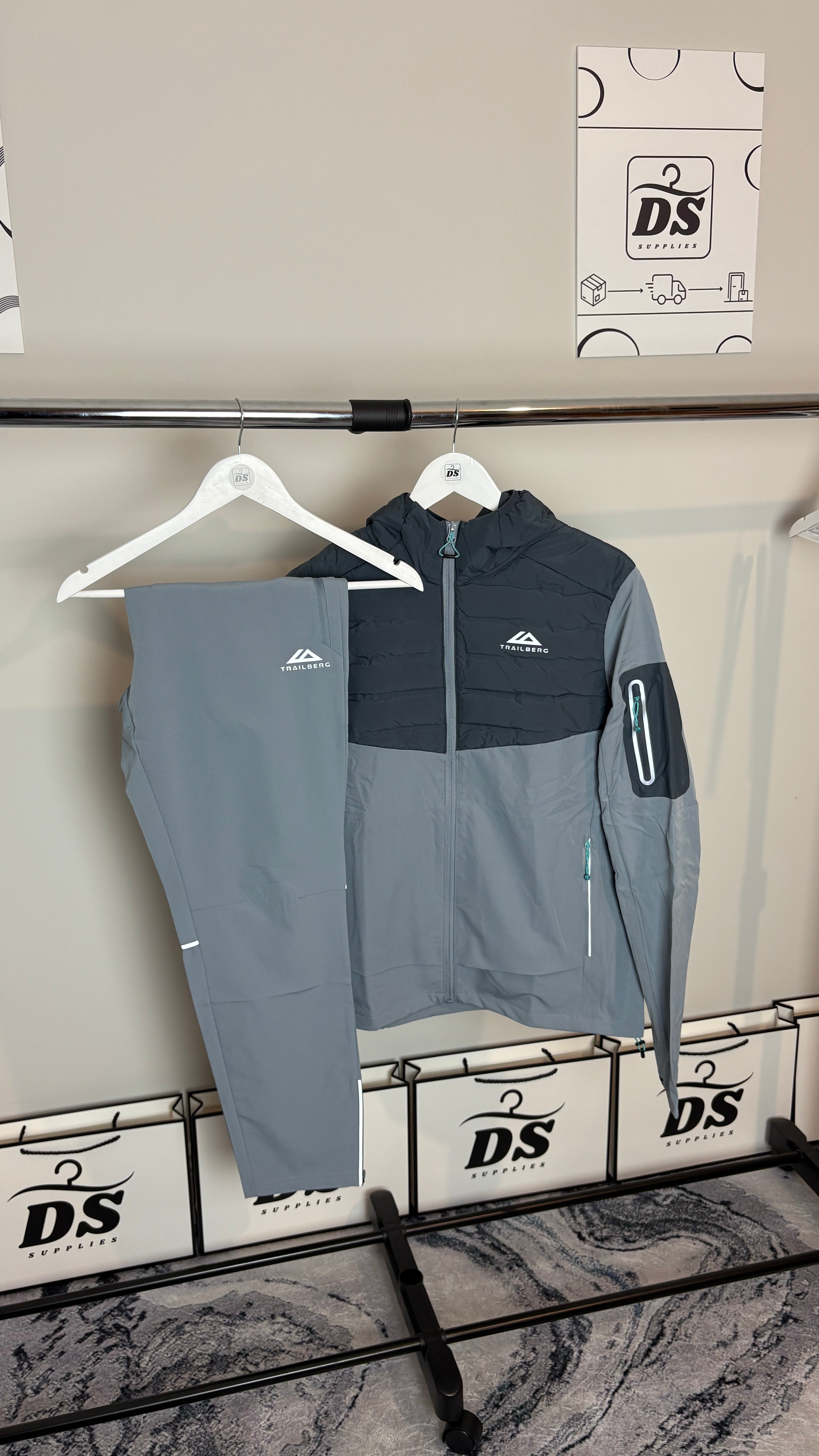 TRAILBERG RHINE TRACKSUIT - GREY/BLUE