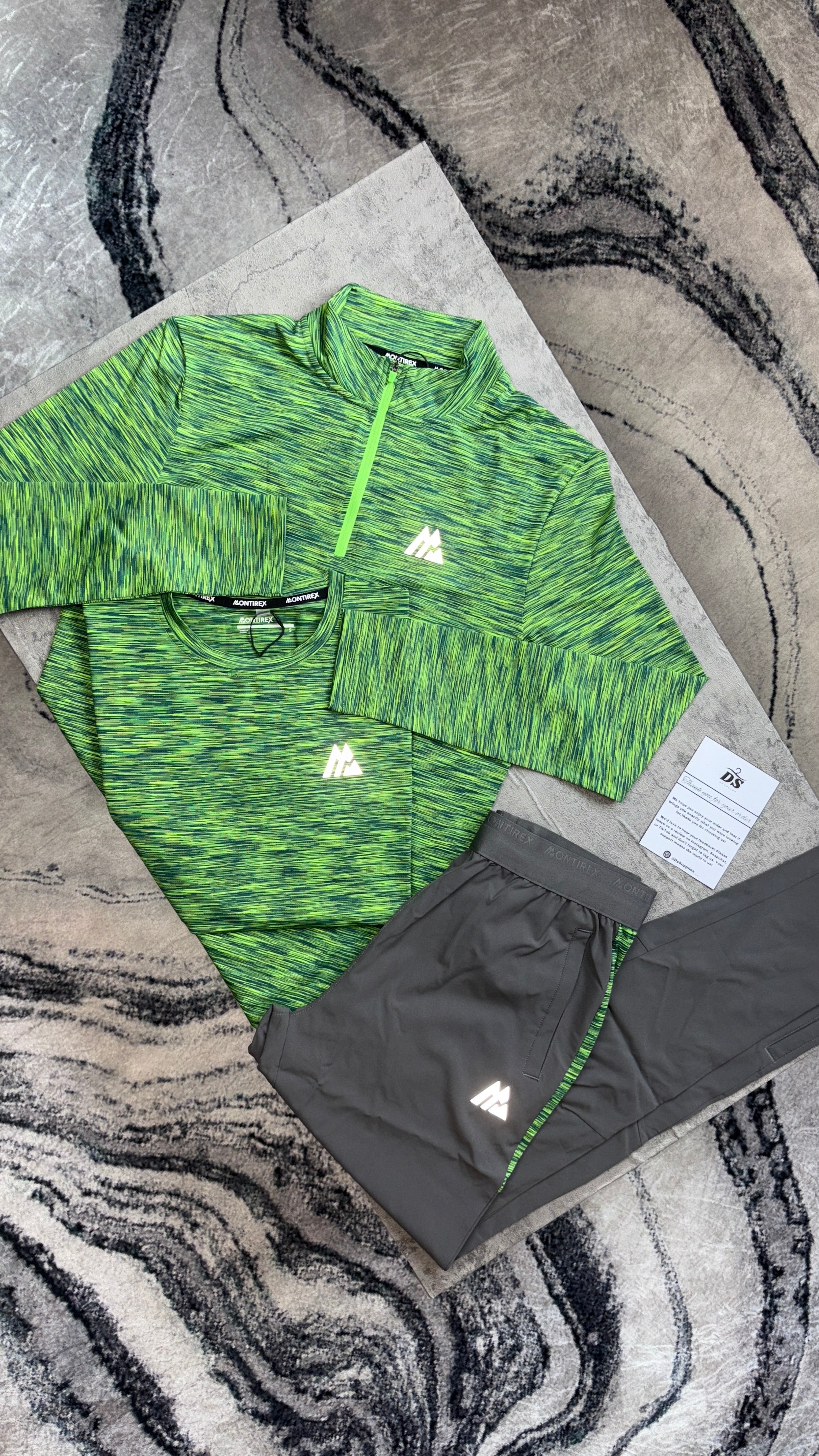 Montirex Trail Quater Zip Triset -‘Grey/Green’