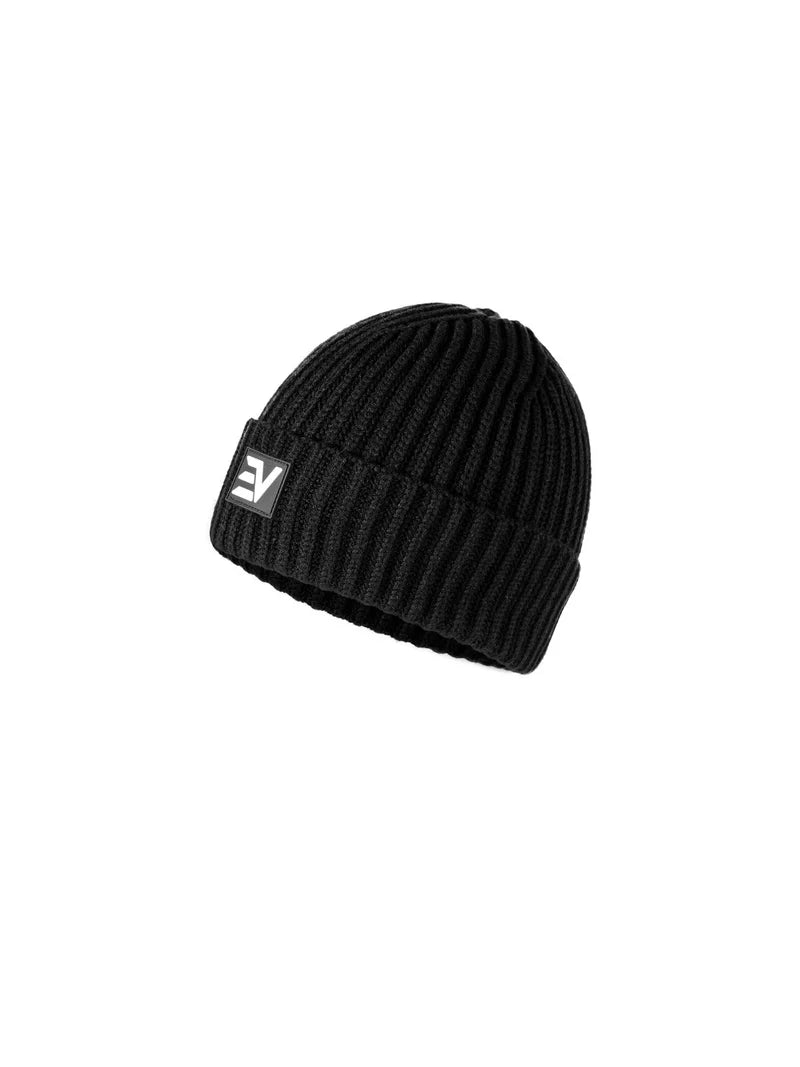 ENVI  RUBBER LOGO WOLLY HAT - BLACK