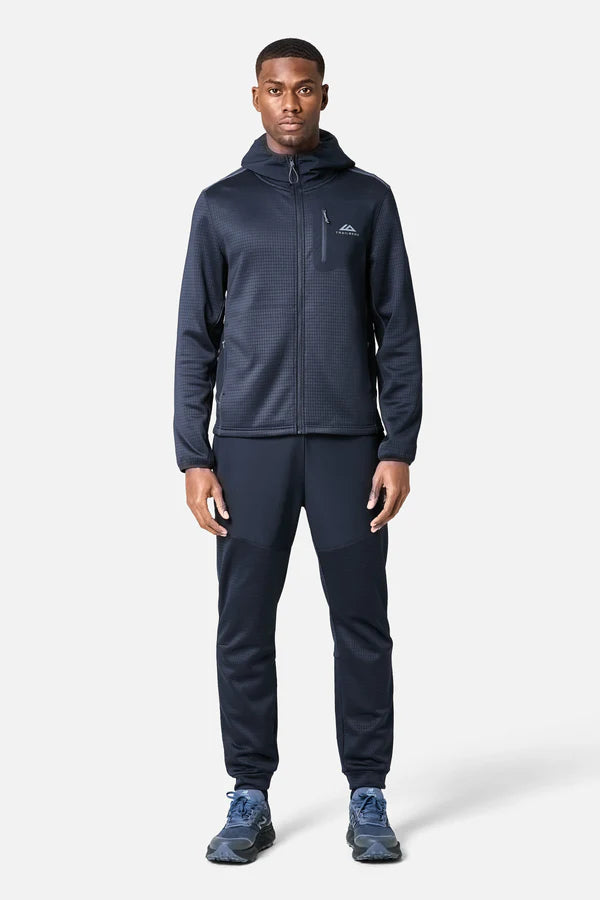 TRAILBERG DISTRICT GRIDDED FLEECE TRACKSUIT - NAVY